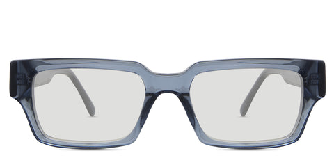 Nevada black tinted Standard Solid in the Sapphire variant - it's a transparent acetate frame with built-in nose pads and frame information imprinted inside the arm.