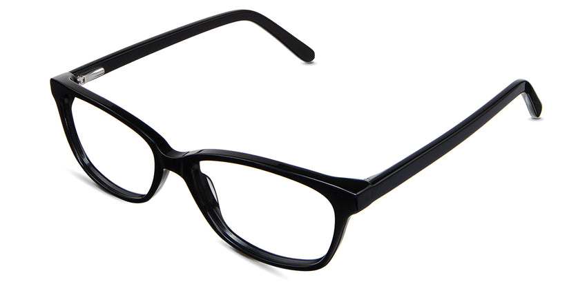 Nia Eyeglasses in the midnight variant - it's a full-rimmed frame with a built-in nose pad.