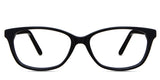 Nia Eyeglasses in the midnight variant - it's a rectangular, oval frame in color solid black.