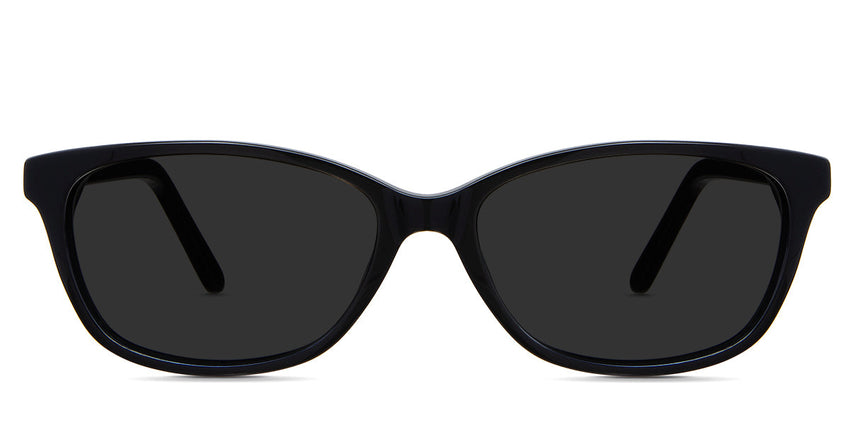 Nia Gray Polarized in the midnight variant - it's a narrow rectangular, oval frame with a built-in nose pad.