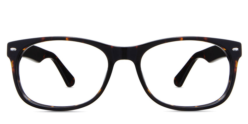 Niel Eyeglasses in the sacalia variant - it's a rectangular frame in color tortoise brown.