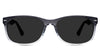 Niel black tinted Standard Solid sunglasses in the starling variant - it's an acetate frame with a U-shaped nose bridge and a long and thick temple.