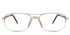 Niral eyeglasses in the gold variant -  It's a half-rimmed rectangular frame in gold.