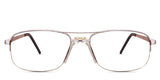 Niral eyeglasses in the gold variant -  It's a half-rimmed rectangular frame in gold.
