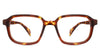 Niro eyeglasses in the cinnamon variant - it's a rectangular thin frame in tortoise color. best seller
