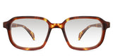 Niro Black Tinted Gradient in the Cinnamon variant - it's a rectangular thin frame in tortoise color with a patterned wire core visible in the arm.