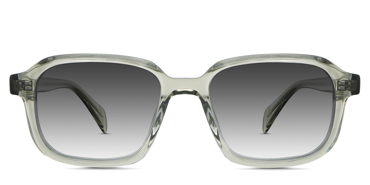 Niro Black Sunglasses Gradient in the Citron variant - is a medium-sized frame with a U-shape nose bridge and a bar pattern inside the temple tips.