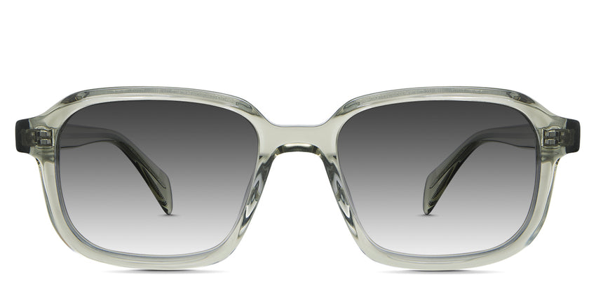 Niro Black Sunglasses Gradient in the Citron variant - is a medium-sized frame with a U-shape nose bridge and a bar pattern inside the temple tips.