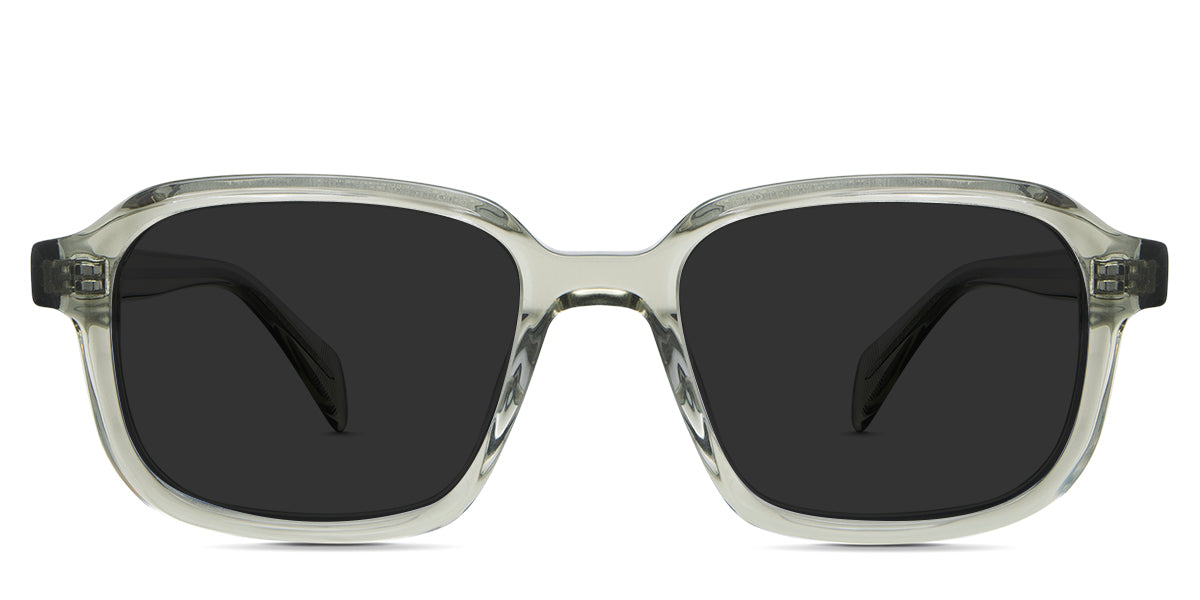 Niro Black Sunglasses Solid in the Citron variant - is a medium-sized frame with a U-shape nose bridge and a bar pattern inside the temple tips.