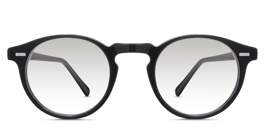 Nito black tinted Gradient sunglasses in midnight variant - it's a full-rimmed acetate frame with inbuilt nose pads.