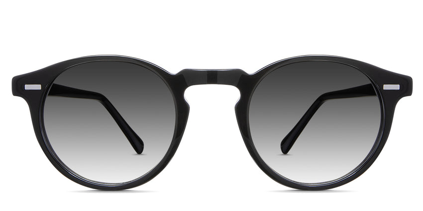 Nito black tinted Gradient sunglasses in midnight variant - it's a full-rimmed acetate frame with inbuilt nose pads.