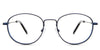 Noa eyeglasses in the admiral variant - is a round metal frame in navy color.
