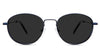 Noa black tinted Standard Solid sunglasses in the Admiral variant - is a round metal frame with a wide nose bridge and adjustable silicon nose pads.