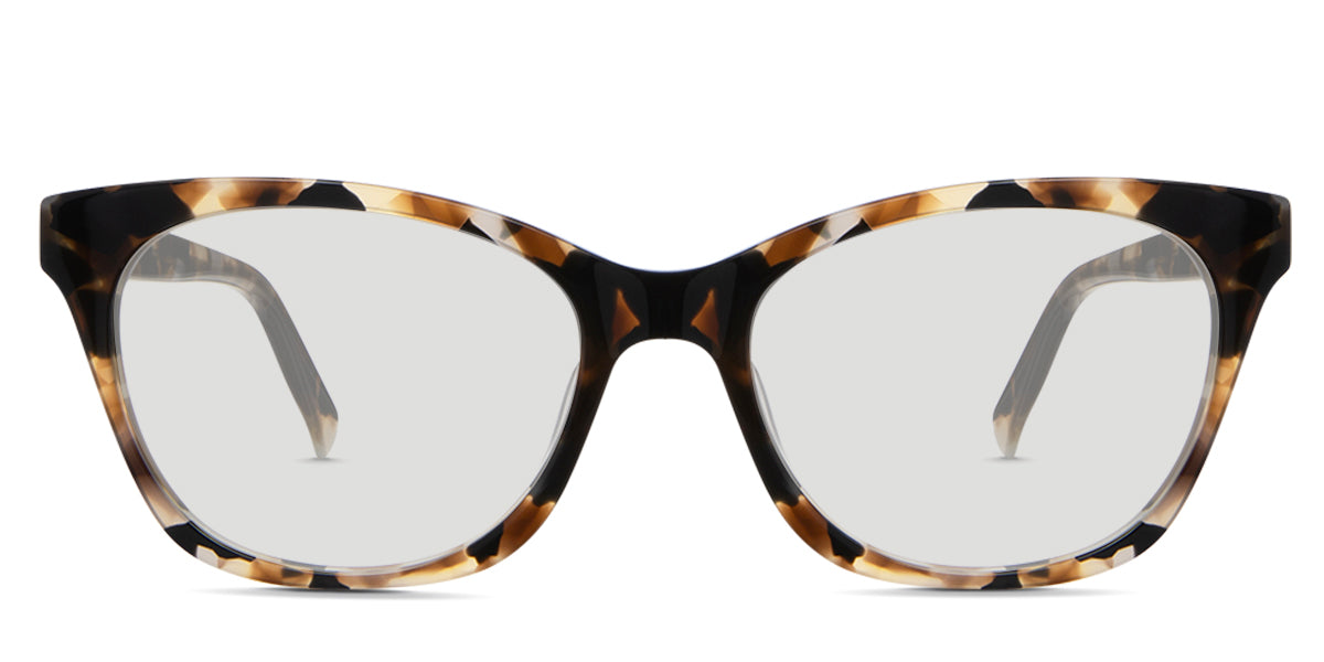 Numa black tinted Standard Solid glasses in Almond variant - a rounded acetate frame with medium thick arm. 