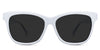 Nyla black tinted Standard Solid sunglasses in daisy variant - is an acetete frame with 52mm width. It has U-shaped nose bridge and 145mm temple arms.