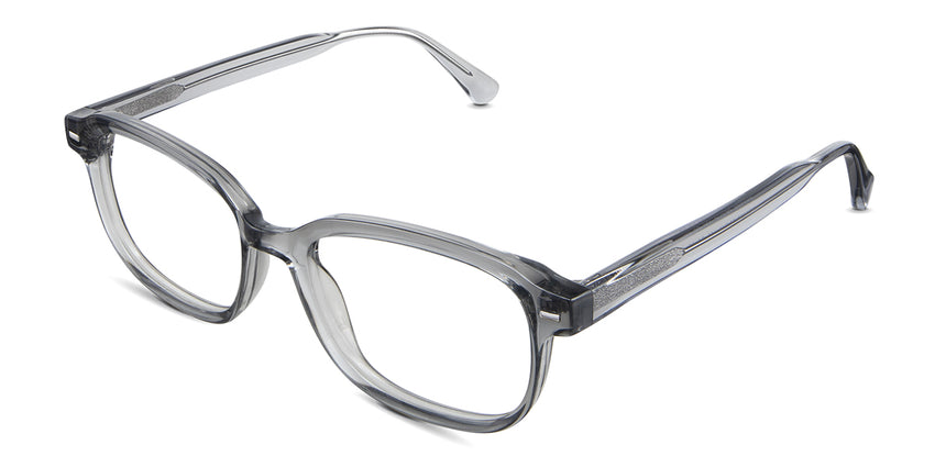 Oberon eyeglasses in the sere variant - it's a transparent frame with U-shaped nose bridge.