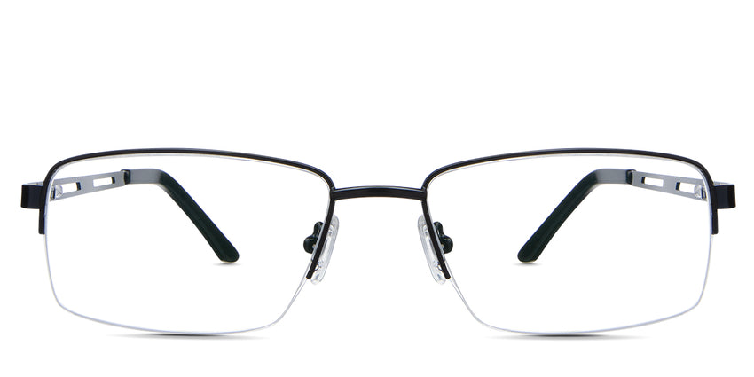 Osage Eyeglasses in cemani variant - it's a black rectangular metal rim.