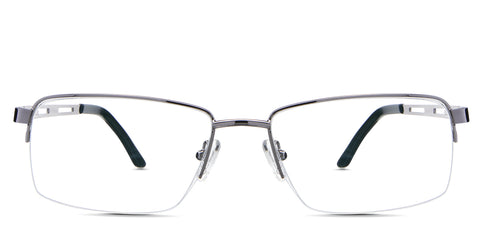 Osage Eyeglasses in gainsboro variant - it's a half-rimmed frame in color gunmetal.