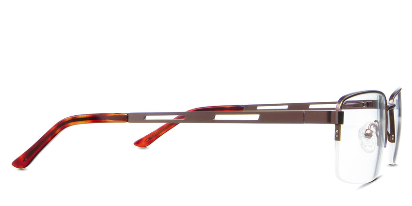 Osage Eyeglasses in the munia variant - have a stripe cutting on the temple arm.