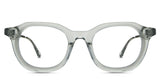 Osiri eyeglasses in the deluge variant - it's a translucent oval shape frame.