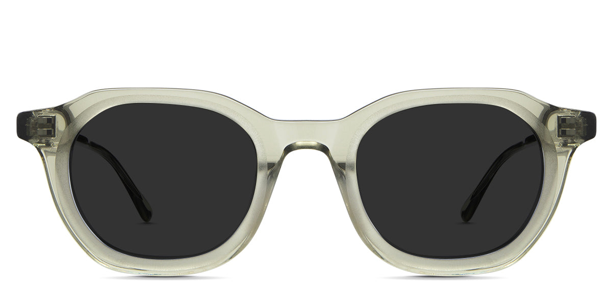 Osiri Gray Polarized in prasine variant  - It's a transparent frame with a thin temple arm with model and size imprints inside.