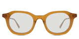 Osiri black tinted Solid glasses in saffron variant - is a full-rimmed medium-sized frame with a high nose bridge and has a brushed texture on the front rim close to the lenses.