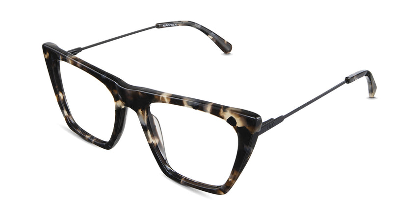 Osta eyeglasses in panthera variant - is an acetate frame in black, beige, brown, and gray color.