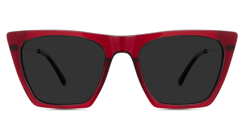 Osta Gray Polarized in scarlet variant - is a full-rim flat cut on top with an acetate built-in nose pad and a wide viewing lens.