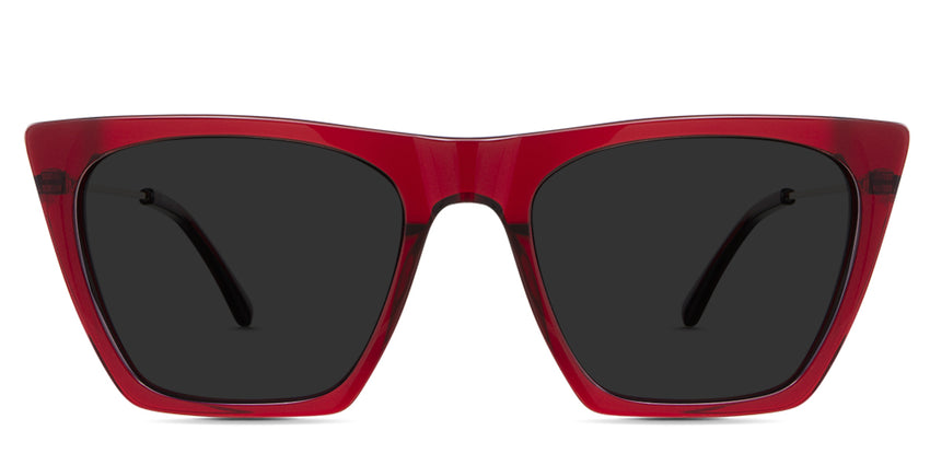 Osta black tinted Standard Solid in scarlet variant - is a full-rim flat cut on top with an acetate built-in nose pad and a wide viewing lens.