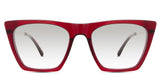 Osta black tinted Gradient in scarlet variant - is a full-rim flat cut on top with an acetate built-in nose pad and a wide viewing lens.