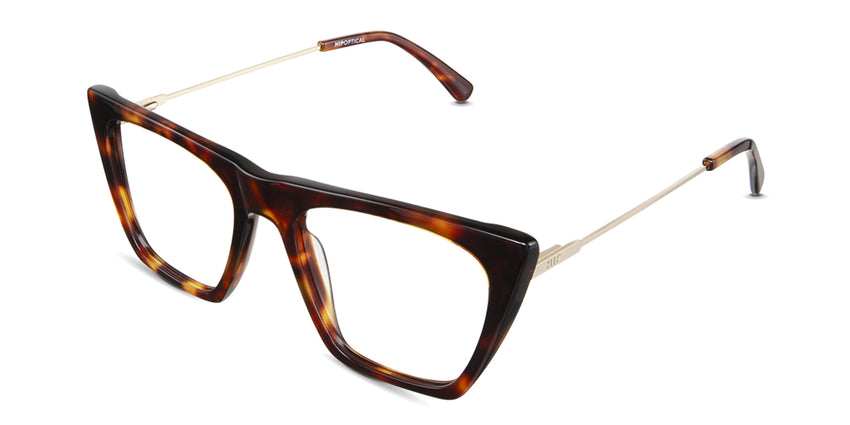 Osta eyeglasses in walnut variant - have a HIP engraved on both outer sides of the metal arm.