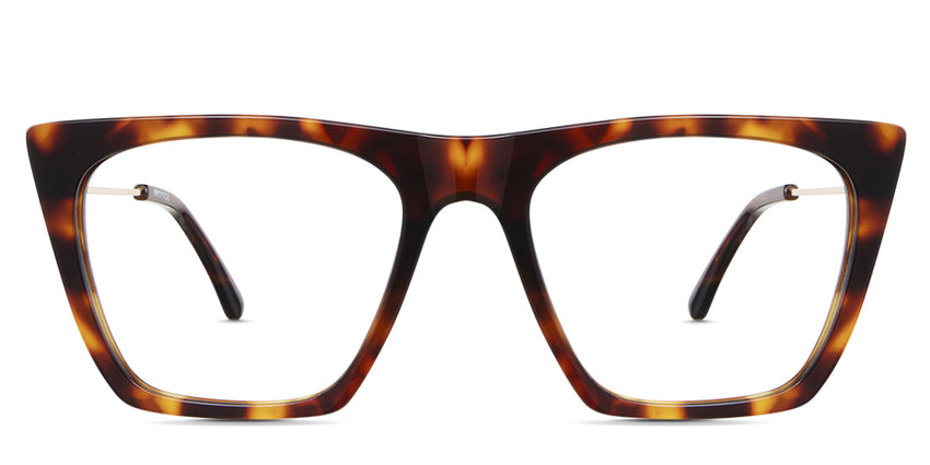 Osta eyeglasses in walnut variant - it is a medium thick full-rimmed frame.