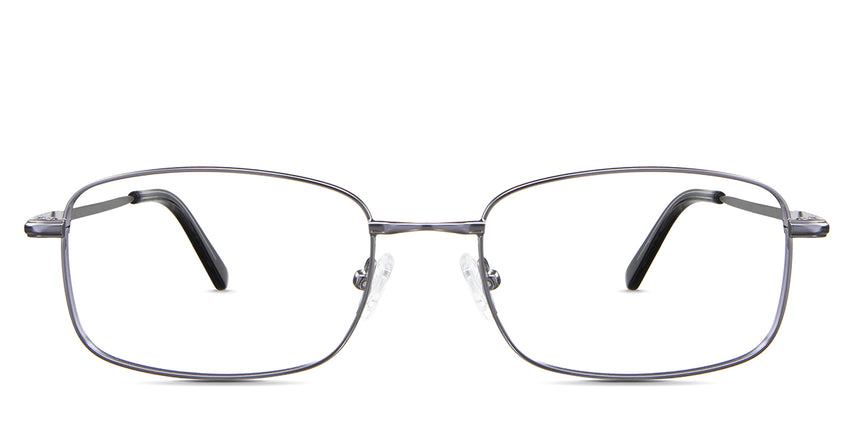 Ozzy eyeglasses in the gun variant - it's a full-rimmed frame in color gunmetal.