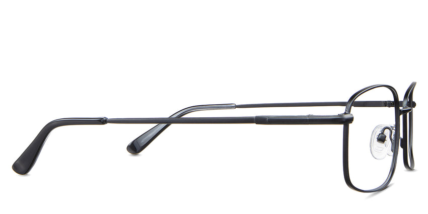Ozzy eyeglasses in the sumi variant - have a long temple arm of 145mm.