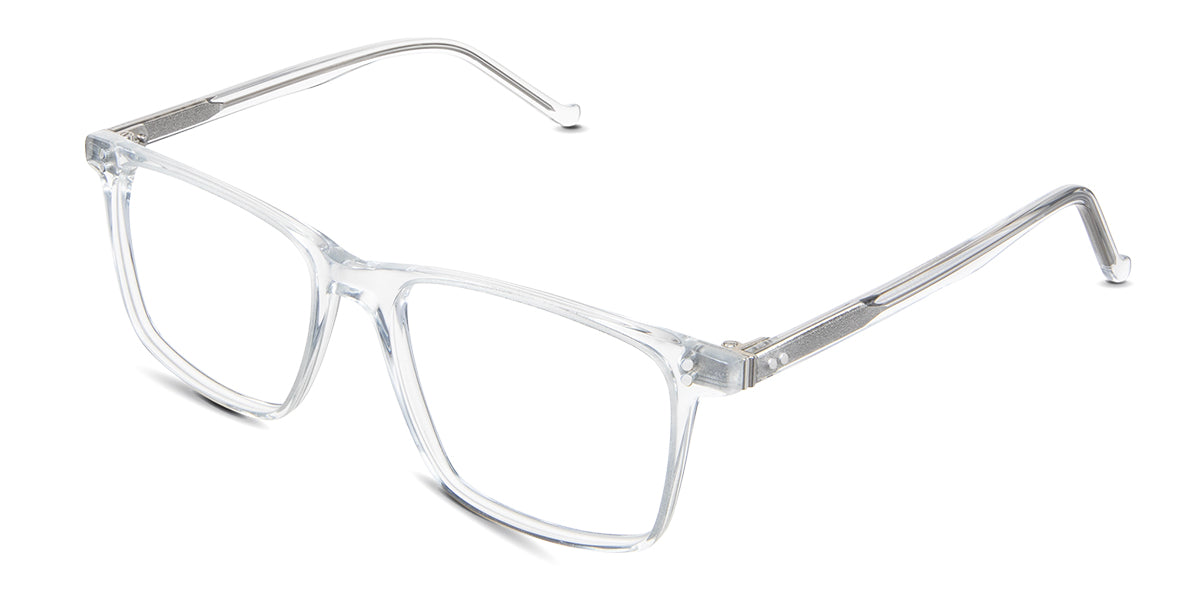 Patrick eyeglasses in the cloudsea variant - have a tall U-shaped nose bridge.