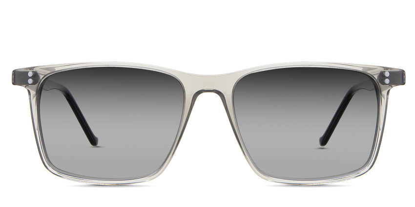 Patrick black  tinted Gradient sunglasses is in the Kombu variant - it's a thin, medium-sized frame with a narrow size 17mm nose bridge and a golf head shape temple end tips.
