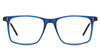 Patrick eyeglasses in the yale variant - it's a rectangular frame in color blue.