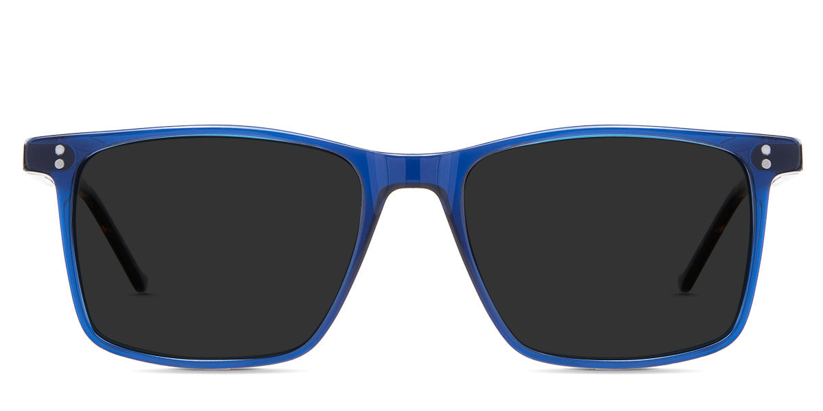 Patrick Gray Polarized sunglasses in the Yale variant - it's a rectangular frame with built-in nose pads.
