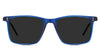 Patrick black tinted Standard Solid sunglasses in the Yale variant - it's a rectangular frame with built-in nose pads.