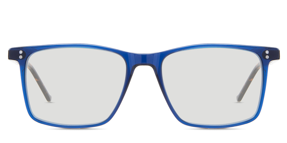 Patrick black tinted Standard Solid glasses in the Cloudsea variant - it's an acetate frame with a tall U-shaped nose bridge and a slim temple arm.