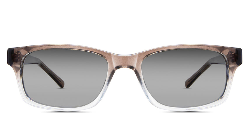 Paul black tinted Gradient sunglasses in the Agate variant - is a short rectangular frame with rectangular viewing lenses and a regular thick temple arm.