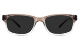 Paul black tinted Standard Solid sunglasses in the Agate variant - is a short rectangular frame with rectangular viewing lenses and a regular thick temple arm.
