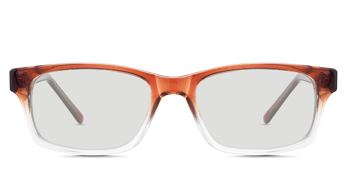 Paul black tinted Standard Solid glasses in the Agate variant - is a short rectangular frame with rectangular viewing lenses and a regular thick temple arm.