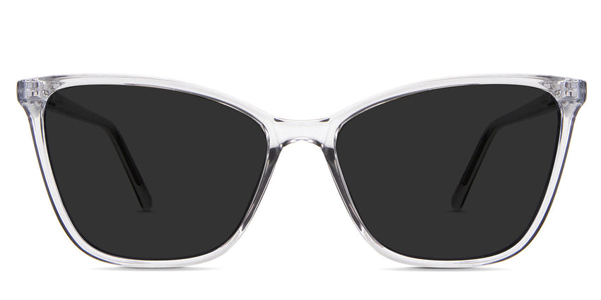 Petra Gray Polarized in the Chert variant - it's a thin, full-rimmed transparent frame with a visible wire core in the arm.