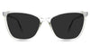 Petra black tinted Standard Solid sunglasses in the Mantis variant - it's a medium-size cat-eye shape frame with built-in nose pads.