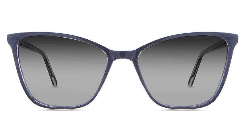 Petra black tinted Gradient sunglasses in the Yale variant - is an acetate frame with a narrow nose bridge and slim temple arms.