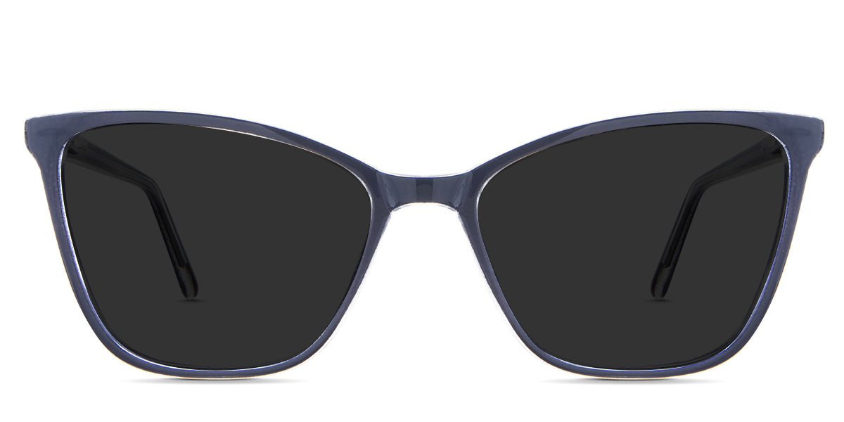 Petra Gray Polarized in the Yale variant - is an acetate frame with a narrow nose bridge and slim temple arms.