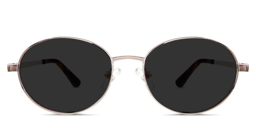 Pettersen Gray Polarized in dhurrie variant - oval shape metal frame with thin temple arms