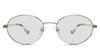 Pettersen black tinted Standard Solid eyeglasses in acier variant - it's round frame with medium oval shape viewing area