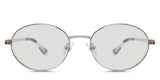 Pettersen black tinted Standard Solid eyeglasses in acier variant - it's round frame with medium oval shape viewing area
